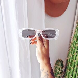 Vintage Style Neon Yellow Rectangular Sunglasses